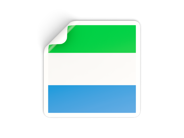 Square sticker. Download flag icon of Sierra Leone at PNG format