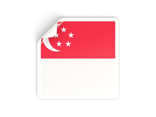 Square sticker. Download flag icon of Singapore at PNG format