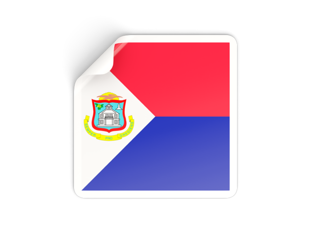 Square sticker. Download flag icon of Sint Maarten at PNG format