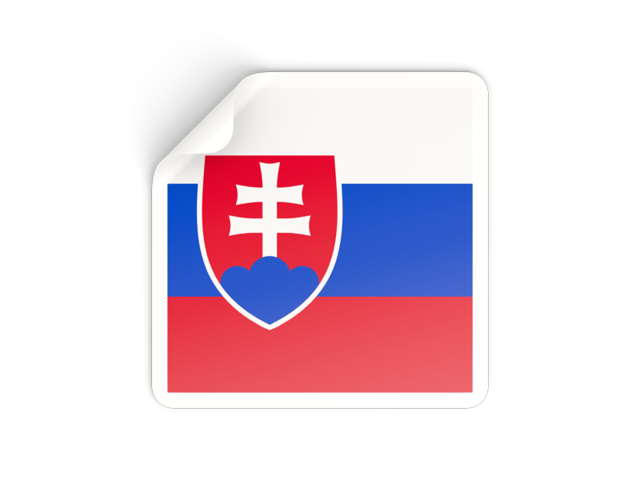 Square sticker. Download flag icon of Slovakia at PNG format