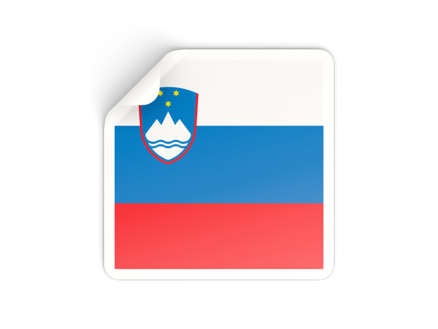 Square sticker. Download flag icon of Slovenia at PNG format