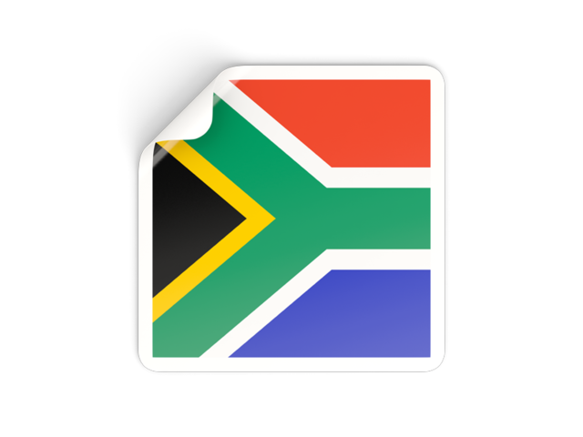 Square sticker. Download flag icon of South Africa at PNG format