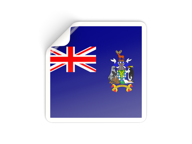 Square sticker. Download flag icon of South Georgia and the South Sandwich Islands at PNG format