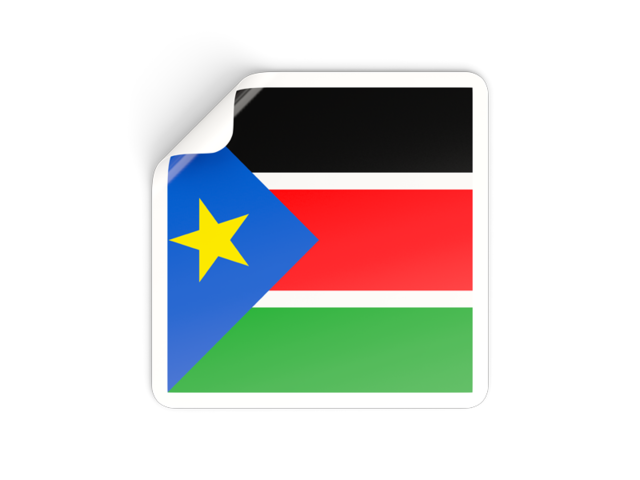 Square sticker. Download flag icon of South Sudan at PNG format
