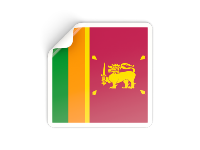 Square sticker. Download flag icon of Sri Lanka at PNG format