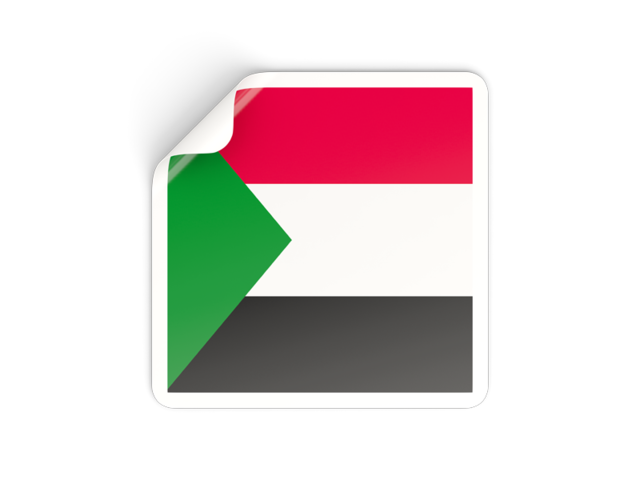 Квадратная наклейка. Скачать флаг. Судан