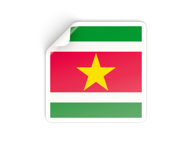Square sticker. Download flag icon of Suriname at PNG format