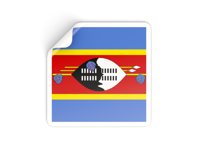 Square sticker. Download flag icon of Swaziland at PNG format
