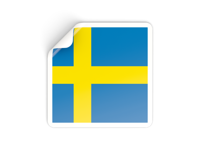 Square sticker. Download flag icon of Sweden at PNG format