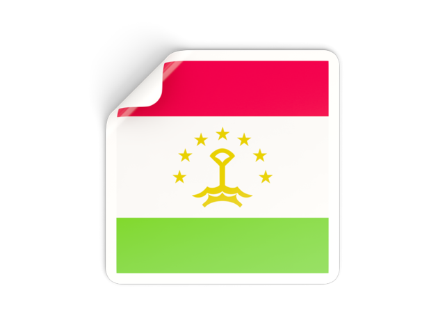 Square sticker. Download flag icon of Tajikistan at PNG format