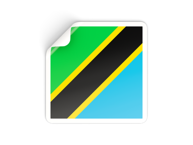 Square sticker. Download flag icon of Tanzania at PNG format