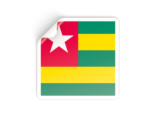 Square sticker. Download flag icon of Togo at PNG format