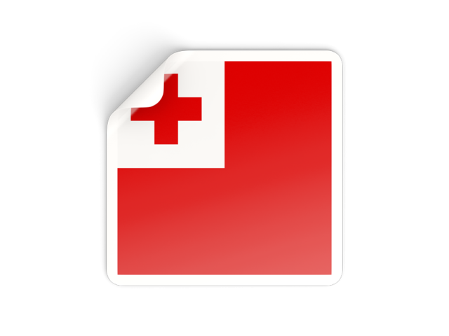 Square sticker. Download flag icon of Tonga at PNG format