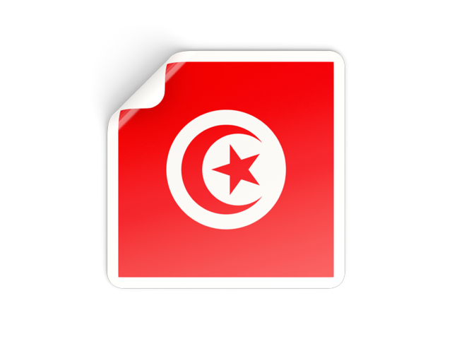 Square sticker. Download flag icon of Tunisia at PNG format