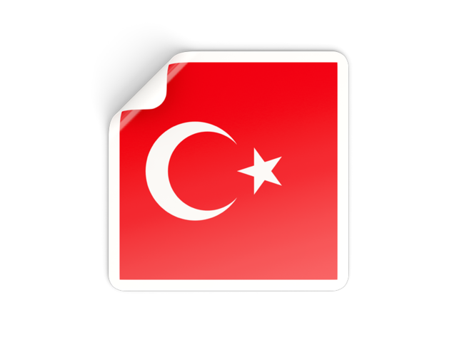 Square sticker. Download flag icon of Turkey at PNG format