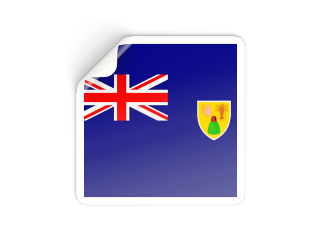 Square sticker. Download flag icon of Turks and Caicos Islands at PNG format