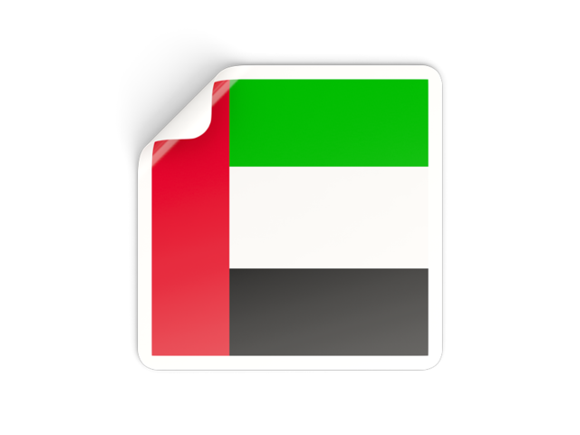 Square sticker. Download flag icon of United Arab Emirates at PNG format