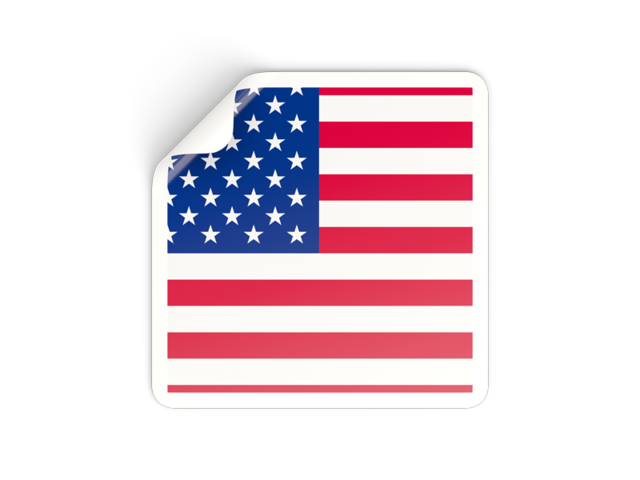 Square sticker. Download flag icon of United States of America at PNG format