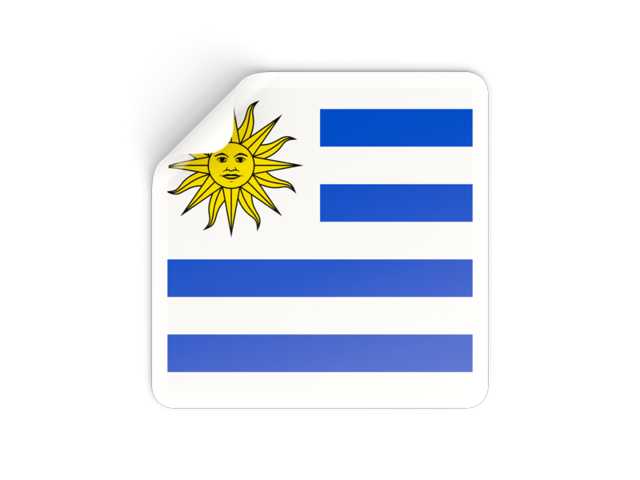 Square sticker. Download flag icon of Uruguay at PNG format