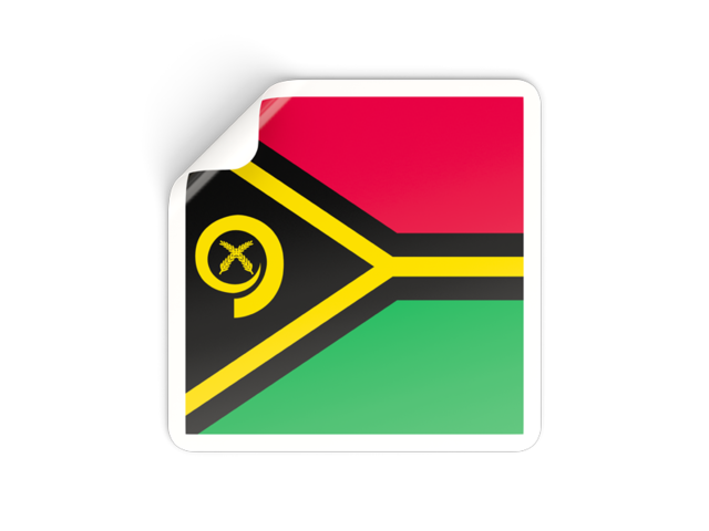 Square sticker. Download flag icon of Vanuatu at PNG format