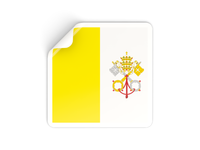 Square sticker. Download flag icon of Vatican City at PNG format