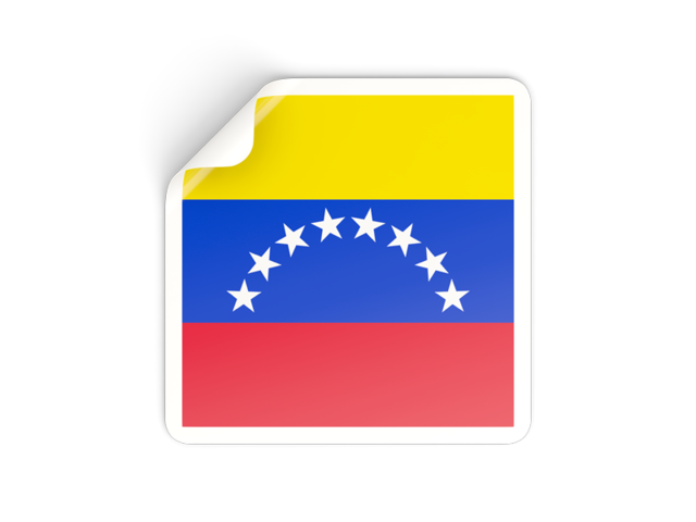 Square sticker. Download flag icon of Venezuela at PNG format