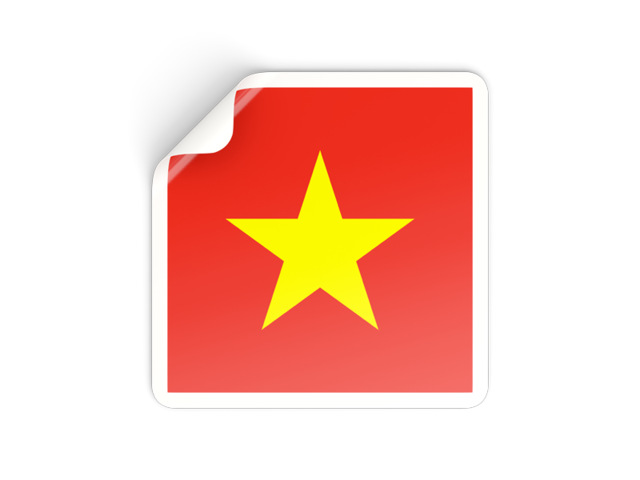 Square sticker. Download flag icon of Vietnam at PNG format