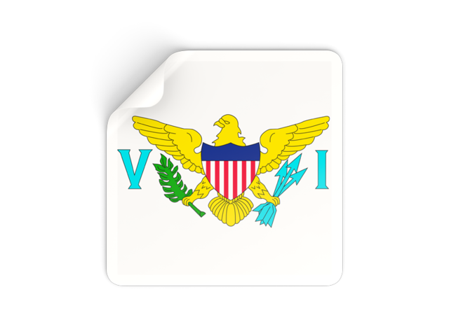 Square sticker. Download flag icon of Virgin Islands of the United States at PNG format