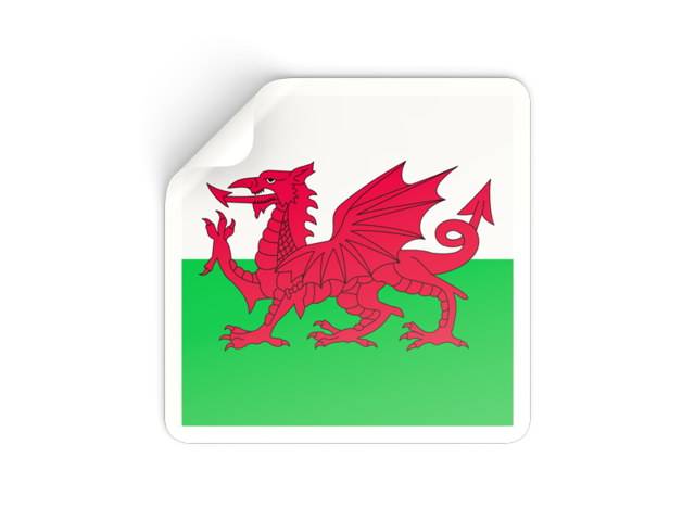 Square sticker. Download flag icon of Wales at PNG format