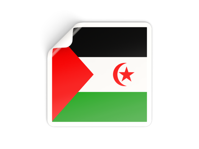 Square sticker. Download flag icon of Western Sahara at PNG format