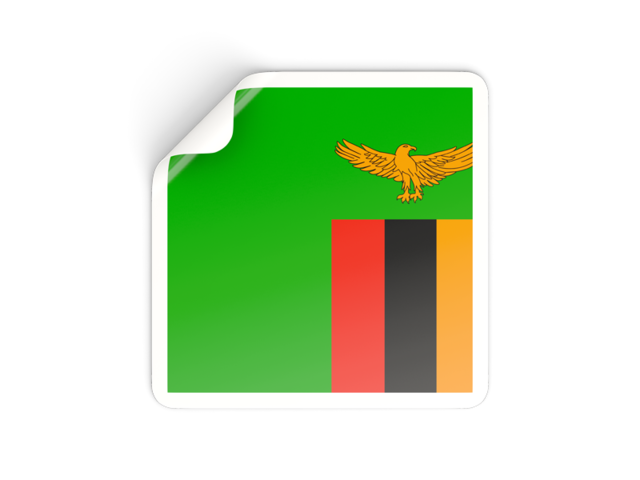 Square sticker. Download flag icon of Zambia at PNG format
