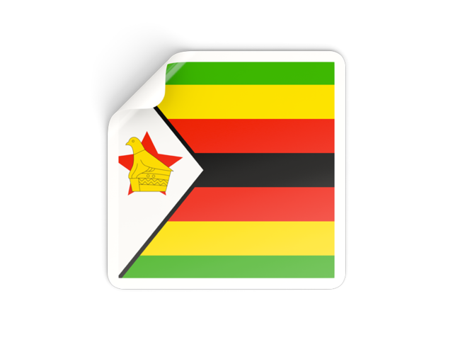 Square sticker. Download flag icon of Zimbabwe at PNG format
