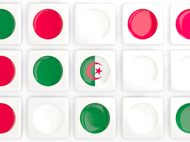 Square tiles with flag. Download flag icon of Algeria at PNG format