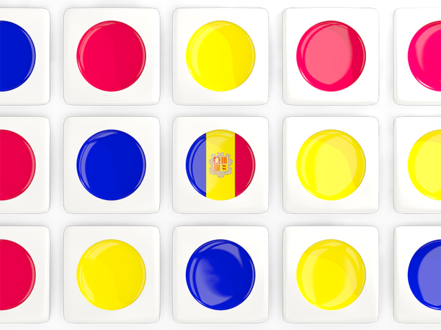 Square tiles with flag. Download flag icon of Andorra at PNG format