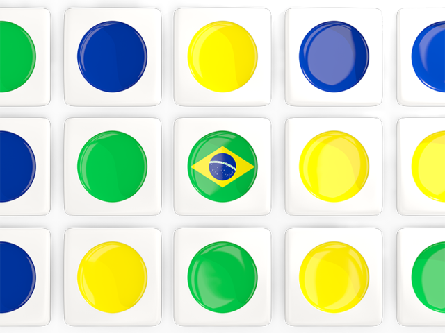 Квадратные плитки с флагом. Скачать флаг. Бразилия