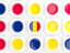 Chad. Square tiles with flag. Download icon.