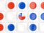 Chile. Square tiles with flag. Download icon.