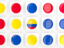 Colombia. Square tiles with flag. Download icon.