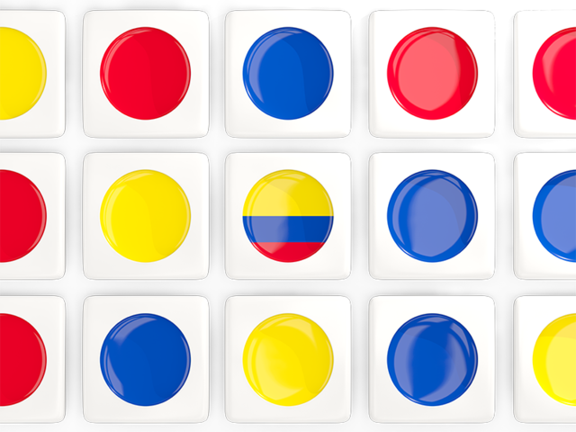 Квадратные плитки с флагом. Скачать флаг. Колумбия