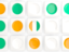 Cote d'Ivoire. Square tiles with flag. Download icon.