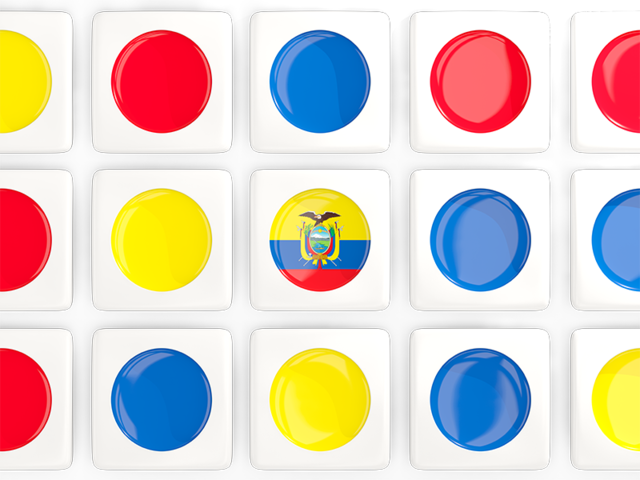 Квадратные плитки с флагом. Скачать флаг. Эквадор
