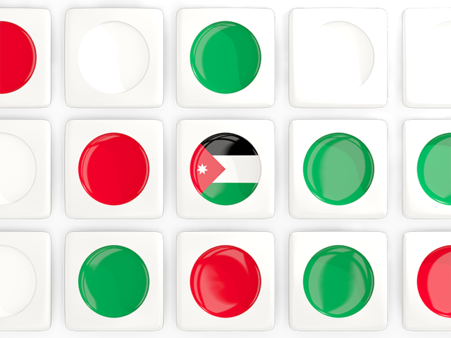 Квадратные плитки с флагом. Скачать флаг. Иордания