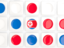 North Korea. Square tiles with flag. Download icon.