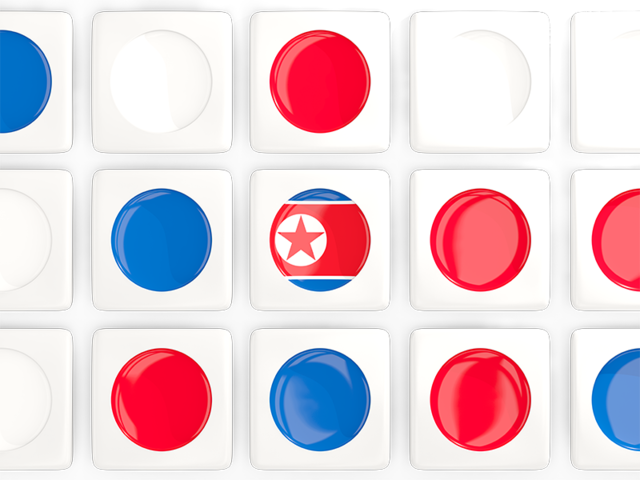 Квадратные плитки с флагом. Скачать флаг. Северная Корея