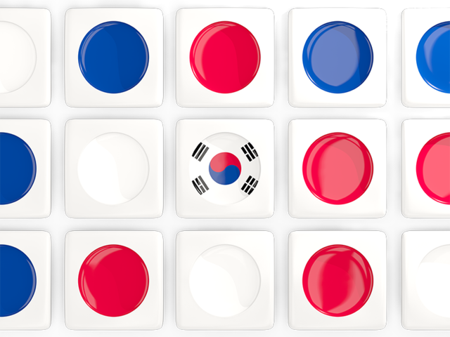 Квадратные плитки с флагом. Скачать флаг. Южная Корея