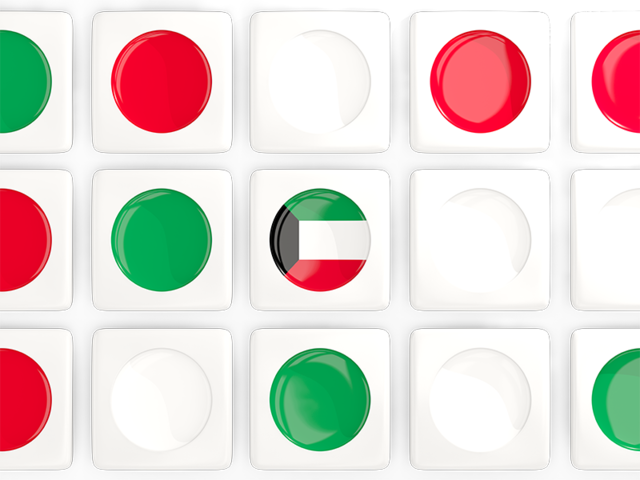 Квадратные плитки с флагом. Скачать флаг. Кувейт