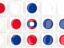 Laos. Square tiles with flag. Download icon.