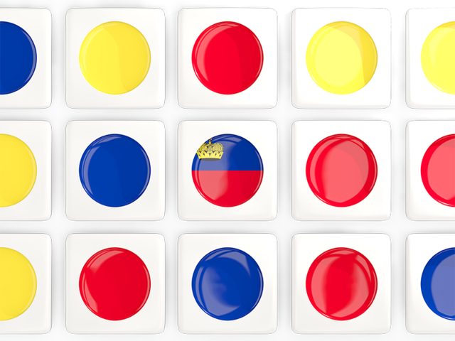 Square tiles with flag. Illustration of flag of Liechtenstein