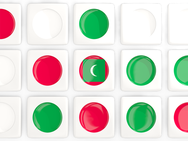Square tiles with flag. Download flag icon of Maldives at PNG format