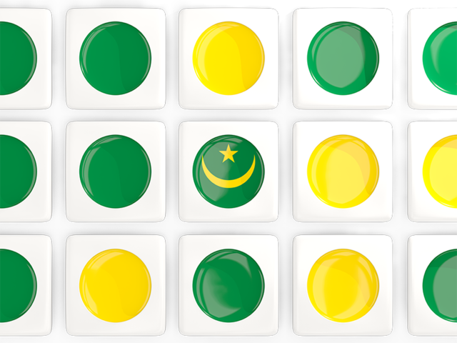 Square tiles with flag. Download flag icon of Mauritania at PNG format